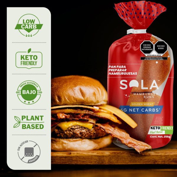 Sola, Pan de Hamburguesa, Golden Wheat, Keto Hot on Sale