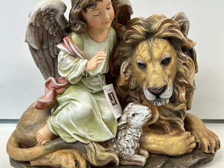 LION LAMB W ANGEL FIGURE-7068 Online Hot Sale