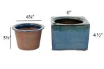 Self Watering Square Pot 4 Inch Ceramic Planter, African Violet Pot, Succulent Planter, Office Decoration For Sale