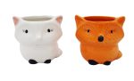 Fox Succulent Planters 2 Pack Ceramic Flower Pots with Drainage Hole Discount