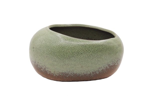 Premium Succulent Planter Pot Bowl, Ceramic with Decorative Patina Glaze Online Hot Sale