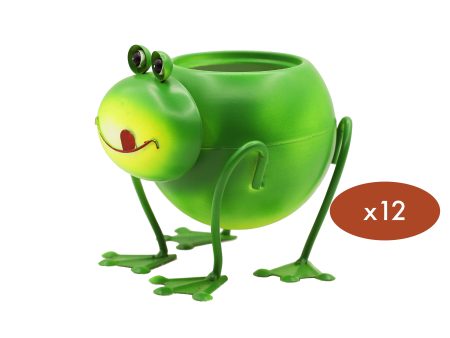 Wholesale Frog Metal Planter with Pot Liner 12 per Case Online now