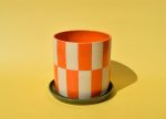 Orange Checker Planter Online Hot Sale