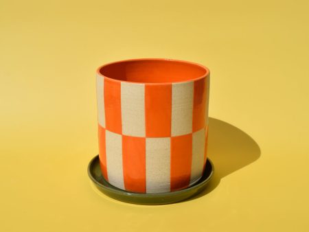 Orange Checker Planter Online Hot Sale