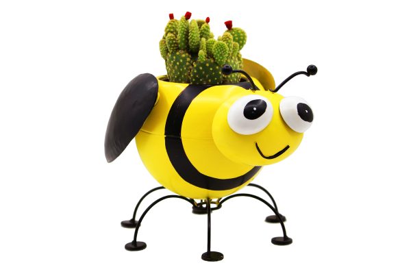 Bumble Bee Metal Planter with Pot Liner Succulent Pot Gardening Decoration Online now