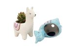 Alpaca Succulent Pots 2 Pc. Set Animal Planter Pots for Cactus Small Plants Online Sale