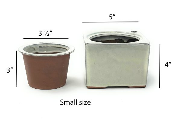 Self Watering Square Pot 4 Inch Ceramic African Violet Planter Vanilla For Cheap