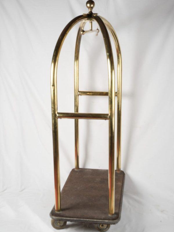 Vintage hotel baggage trolley w  hanging rack - 78¾  x 41¾  x 24  Fashion