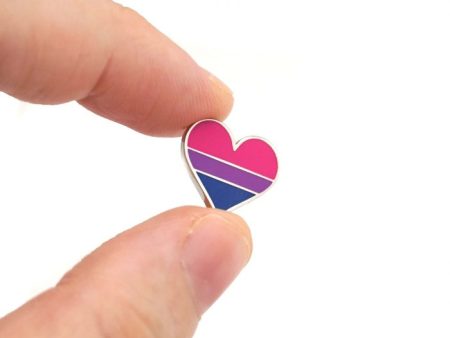 Tiny Heart Bisexual Flag Enamel Pin Supply