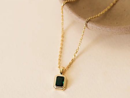 Emerald Baguette Pendant Necklace Online Hot Sale