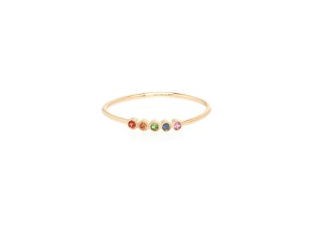 Tiny Bezel Rainbow Sapphires Ring For Discount