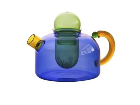 Contrasting Color Heat Resistant Glass Teapot Online