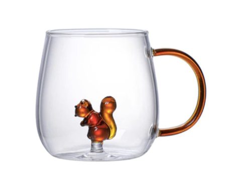 Animal Shape Glass Cup Squirrel Supply