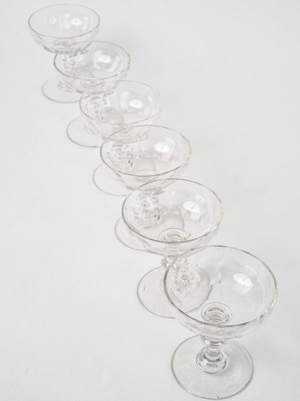 5 antique crystal Champagne coups Online