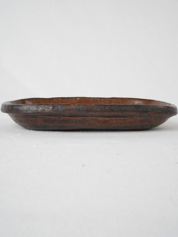 19th Century Cooking Dish w  brown glaze - Dieulefit 9  Online now