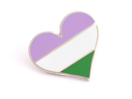 Queer Flag Heart Pin Online Sale