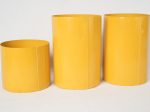 3 yellow waste paper baskets by Jean-Louis Avril (1935) Fashion