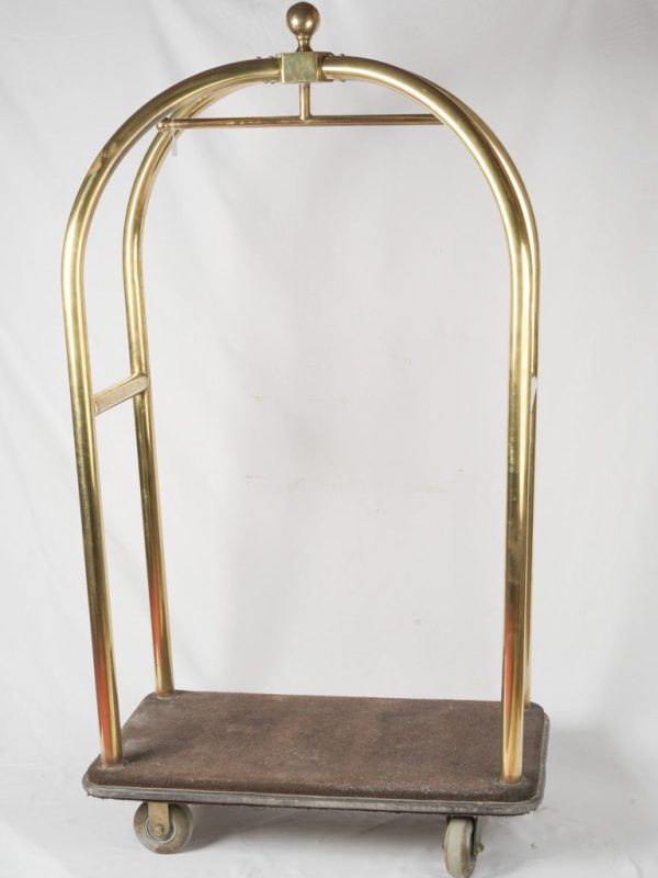 Vintage hotel baggage trolley w  hanging rack - 78¾  x 41¾  x 24  Fashion