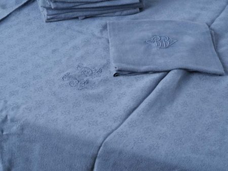 Blue French linen serviettes x11 & tablecloth Sale