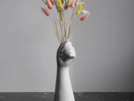 Ceramic Hand Shape Vase White Online now