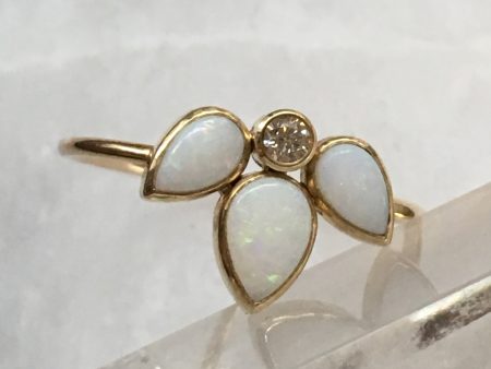 Sunburst Opal & Diamond Ring Online now