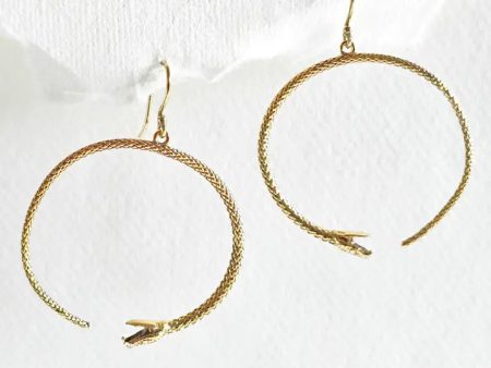 Brass Cobra Snake Delicate Hoop Earrings For Discount