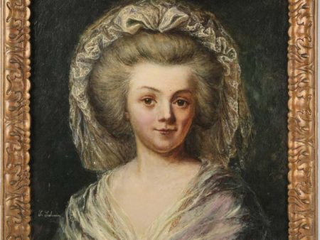 19th-century French Portrait of a young lady 28¼  x 24  Hot on Sale