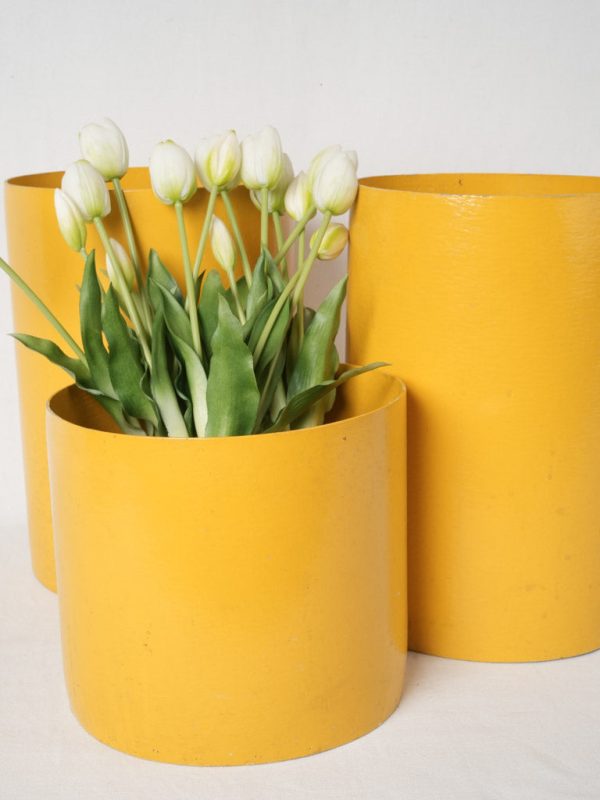 3 yellow waste paper baskets by Jean-Louis Avril (1935) Fashion