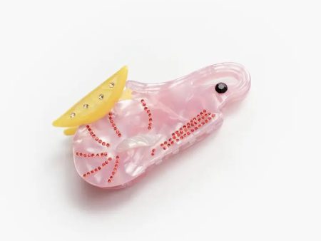 Rhinestone Shrimp Cocktail with Lemon Small Hair Claw Clip Sale