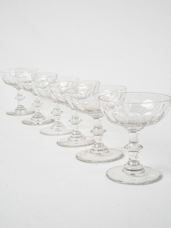 5 antique crystal Champagne coups Online