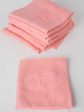 12 vintage French Linen Napkins coral pink - GB Discount