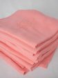 12 vintage French Linen Napkins coral pink - GB Discount