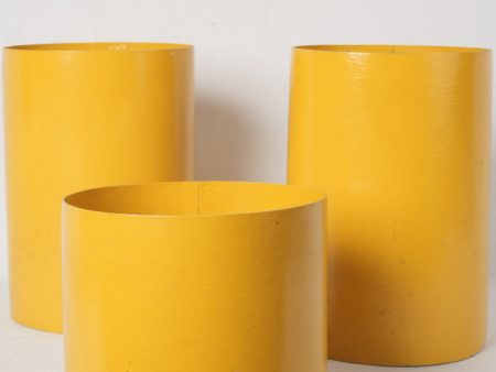 3 yellow waste paper baskets by Jean-Louis Avril (1935) Fashion