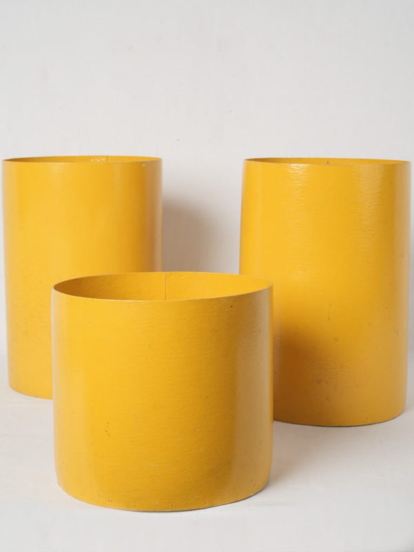 3 yellow waste paper baskets by Jean-Louis Avril (1935) Fashion