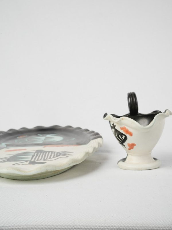 Rare black & white seafood service - Cerenne Atelier - 1950s For Discount