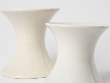 Pair of spindle earthenware vases - white 6¼  Online Hot Sale