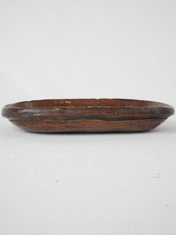 19th Century Cooking Dish w  brown glaze - Dieulefit 9  Online now