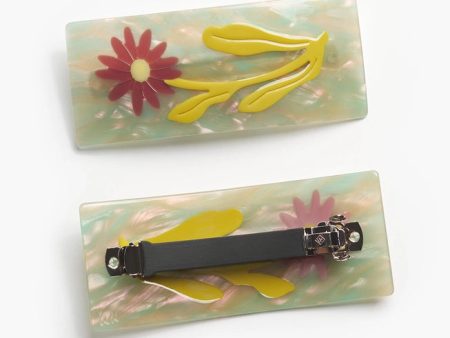 Purple Acetate Gerbera Daisy Xl French Barrette Hair Clip Hot on Sale