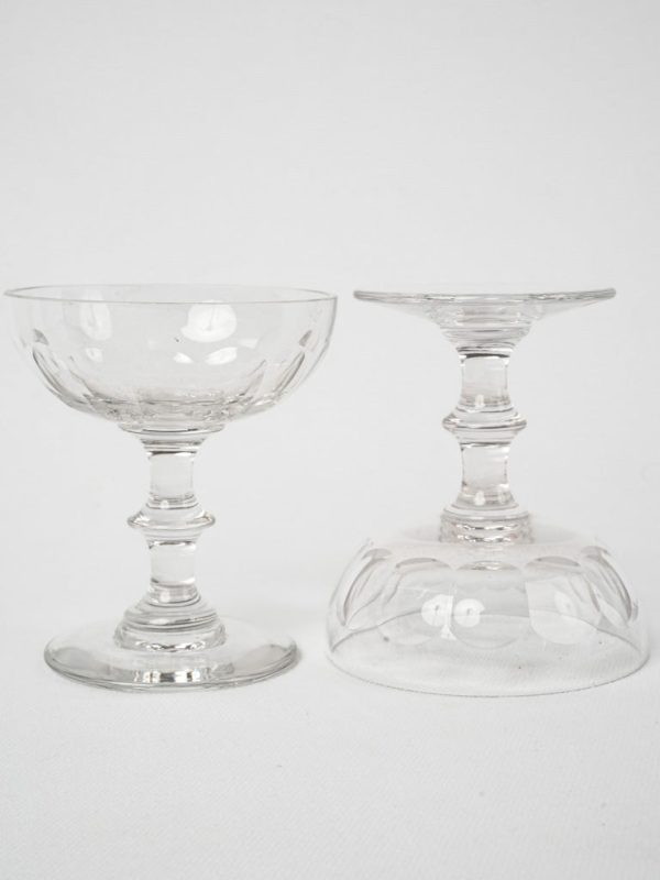 5 antique crystal Champagne coups Online