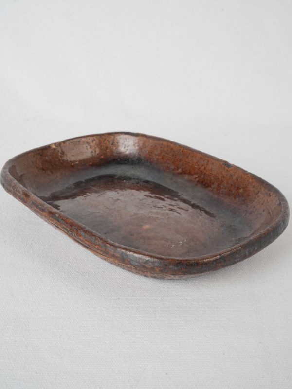 19th Century Cooking Dish w  brown glaze - Dieulefit 9  Online now