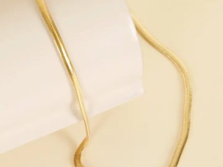 Snake Chain - 18k Gold Plated Necklace - 16  To 18  For Cheap