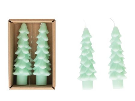 4.75  Tree Green Shaped Taper Candle Online now