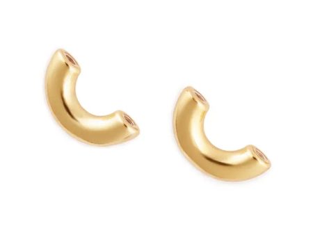 Macaroni Earrings, Yellow Gold Plated By Delicacies Jewelry Discount