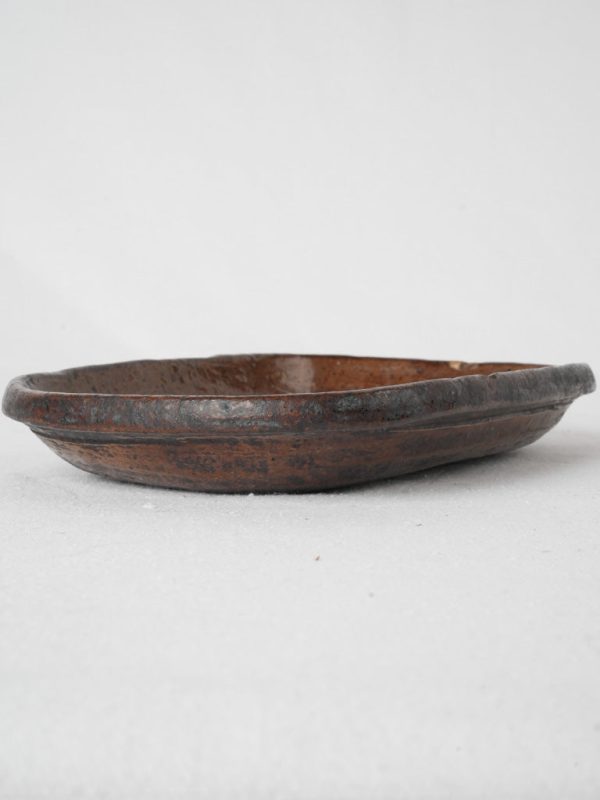 19th Century Cooking Dish w  brown glaze - Dieulefit 9  Online now