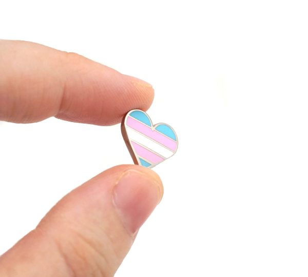 Tiny Heart Trans Flag Enamel Pin Fashion