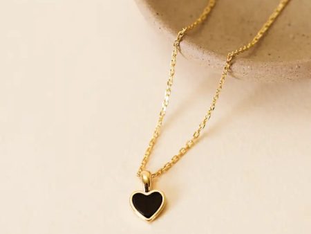 Black Tourmaline Heart Pendant Necklace Hot on Sale