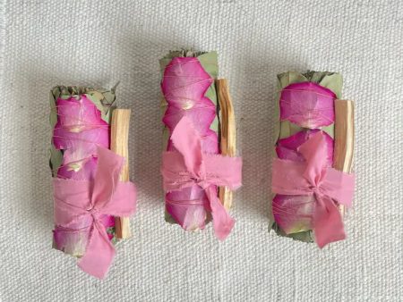 Large Rose and Rose Quartz Smudge Stick Fashion