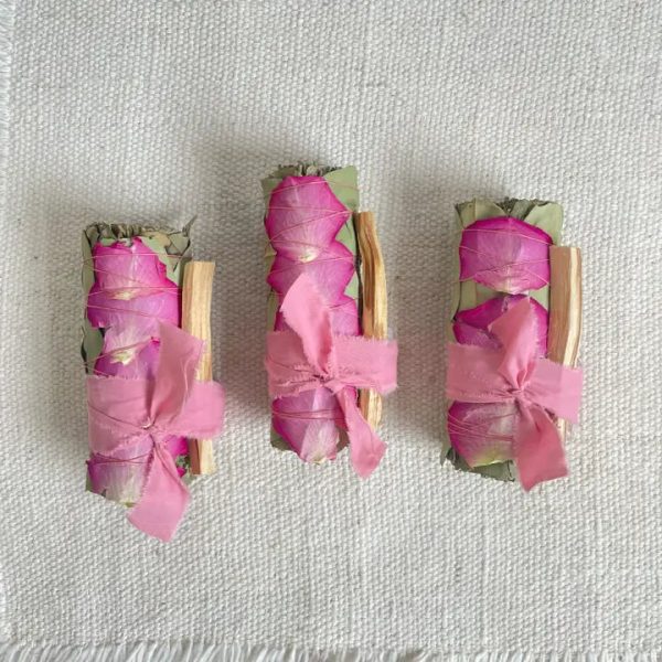 Large Rose and Rose Quartz Smudge Stick Fashion