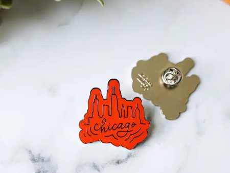 Chicago Skyline Enamel Pin For Discount