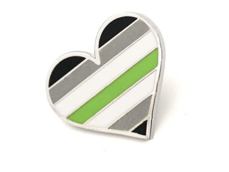 Agender Flag Heart Pin Discount